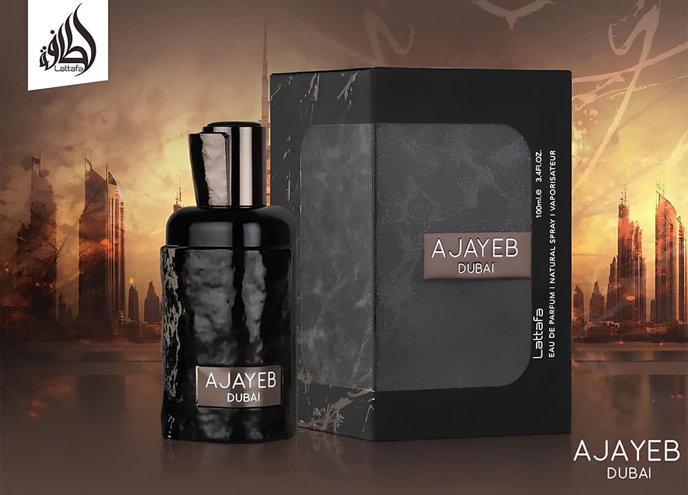 AD Ajayeb Dubai Lattafa Eau de Parfum Unissex 100ml na Wolf Essence