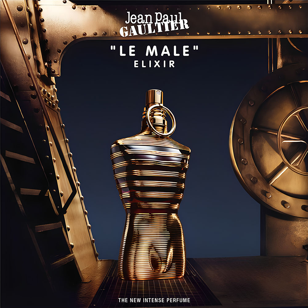 Banner Perfume Le Male Elixir Jean Paul Gaultier Parfum na Wolf Essense