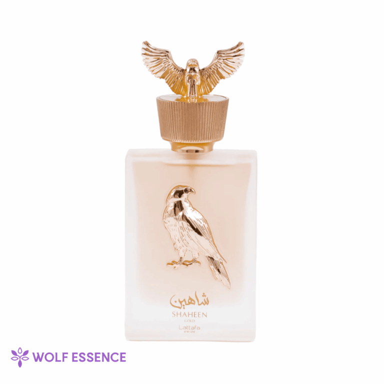 Perfume Lattafa Shaheen Gold Unissex na Wolf Essence